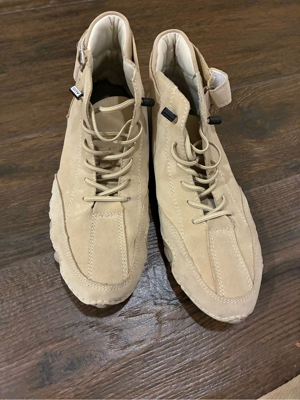 Unisex Suede Lace-Up Ankle Boots - Beige Australian